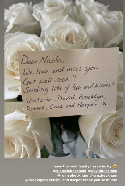 Семья Бекхэм прислала цветы Николе Пельтц: звезда не выходит из дома из-за болезни