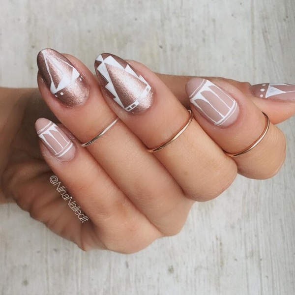 Розовое золото в&nbsp;тренде: 21 идея &laquo;драгоценного&raquo; маникюра