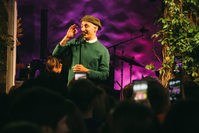 Леван Горозия, Надя Сысоева, Петр Романов и Лера Дергилева на бранче фестиваля Chess & Jazz